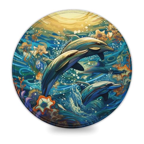 Mauspad mit genähten Kanten Art Dolphin Mouse Mat 20 x 20 cm große Schreibtischunterlage mit genähten Kanten langlebige rutschfeste Unterseite aus Naturkautschuk Mauspad mit genähten Kanten Art Dolphin Mouse Mat 20 x 20 cm große Schreibtischunterlage mit genähten Kanten langlebige rutschfeste Unterseite aus Naturkautschuk von wuzihanptpt