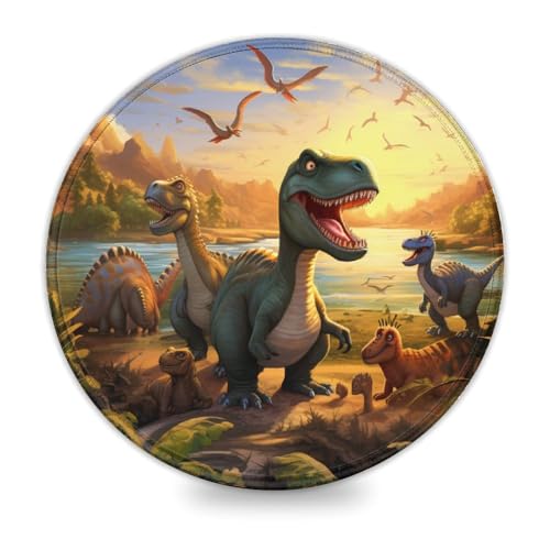 Rundes Mauspad mit Dinosaurier Welt Gaming Mauspad 20 x 20 cm Schreibtischunterlage mit Rutschfester wasserabweisender Gummioberfläche für das Home Office und das Gaming Zimmer Rundes Mauspad mit Dinosaurier Welt Gaming Mauspad 20 x 20 cm Schreibtischunterlage mit Rutschfester wasserabweisender Gummioberfläche für das Home Office und das Gaming Zimmer von wuzihanptpt