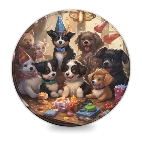 Rundes Mauspad mit Tier Party Motiv Gaming Mauspad 20 x 20 cm Schreibtischunterlage mit Rutschfester wasserabweisender Gummioberfläche für das Home Office und das Gaming Zimmer Rundes Mauspad mit Tier Party Motiv Gaming Mauspad 20 x 20 cm Schreibtischunterlage mit Rutschfester wasserabweisender Gummioberfläche für das Home Office und das Gaming Zimmer von wuzihanptpt
