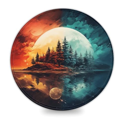 wuzihanptpt Computer Mauspad Fantasielandschaft kleines rundes Mauspad 20 x 20 cm Schreibtischunterlage PC Büro Tabellenkalkulation rutschfest genähter Rand wuzihanptpt Computer Mauspad Fantasielandschaft kleines rundes Mauspad 20 x 20 cm Schreibtischunterlage PC Büro Tabellenkalkulation rutschfest genähter Rand von wuzihanptpt