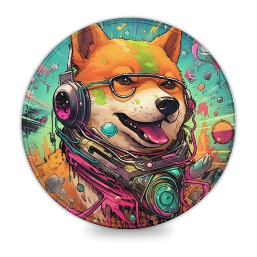 wuzihanptpt Computer Mauspad Mutant Corgi kleines rundes Mauspad 20 x 20 cm Schreibtischunterlage PC Büro Tabellenkalkulation rutschfest genähter Rand wuzihanptpt Computer Mauspad Mutant Corgi kleines rundes Mauspad 20 x 20 cm Schreibtischunterlage PC Büro Tabellenkalkulation rutschfest genähter Rand von wuzihanptpt