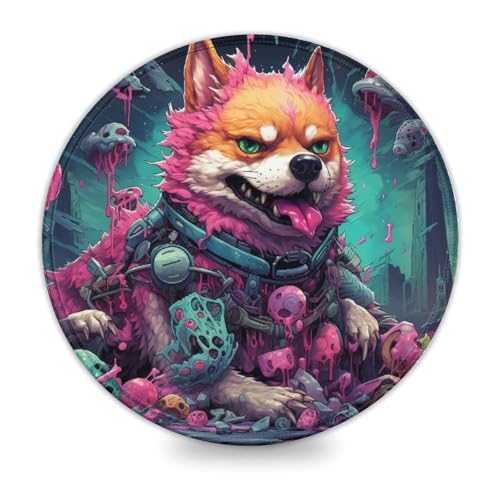 wuzihanptpt Computer Mauspad Mutant Corgi kleines rundes Mauspad 20 x 20 cm Schreibtischunterlage PC Büro Tabellenkalkulation rutschfest genähter Rand wuzihanptpt Computer Mauspad Mutant Corgi kleines rundes Mauspad 20 x 20 cm Schreibtischunterlage PC Büro Tabellenkalkulation rutschfest genähter Rand von wuzihanptpt