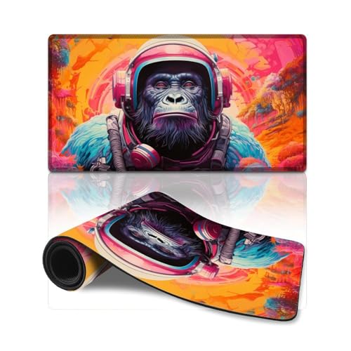 wuzihanptpt ComputerMauspad Bunte Gorillas ComputerTastaturMausmatte 40 x 75 cm große Schreibtischunterlage für Tastatur Computer PC Gamer Schreibtisch Büro von wuzihanptpt