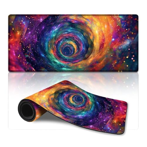wuzihanptpt ComputerMauspad Cosmic Black Hole ComputerTastaturMauspad 40 x 90 cm große Schreibtischunterlage für Tastatur Computer PC Gamer Schreibtisch Büro von wuzihanptpt