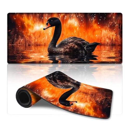 wuzihanptpt ComputerMauspad Fantasy Black Swan ComputerTastaturMauspad 40 x 90 cm große Schreibtischunterlage für Tastatur Computer PC Gamer Schreibtisch Büro von wuzihanptpt