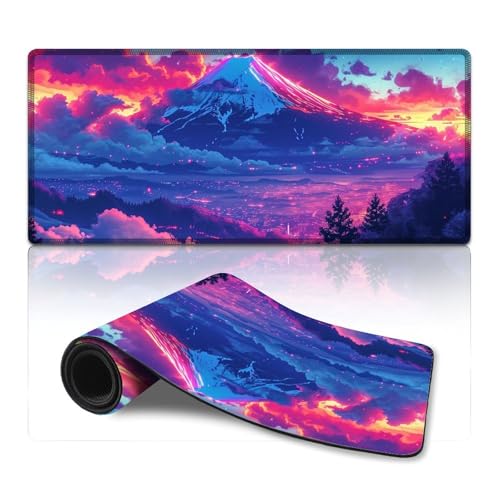 wuzihanptpt ComputerMauspad bunter Vulkan ComputerTastaturMausmatte 40 x 90 cm große Schreibtischunterlage für Tastatur Computer PC Gamer Schreibtisch Büro von wuzihanptpt