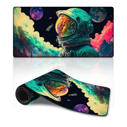 wuzihanptpt ComputerMauspad buntes AstronautenMauspad für Computertastatur 30 x 60 cm große Schreibtischunterlage für Tastatur Computer PC Gamer Schreibtisch Büro von wuzihanptpt