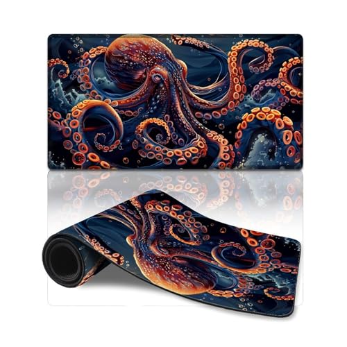 wuzihanptpt ComputerMauspad buntes OktopusMauspad für Computertastatur 40 x 75 cm große Schreibtischunterlage für Tastatur Computer PC Gamer Schreibtisch Büro von wuzihanptpt