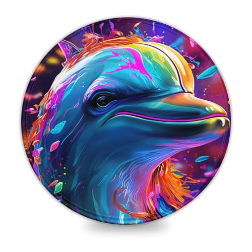 wuzihanptpt Kleines rundes Mauspad mit psychedelischem Delfin Computer Mauspad 20 x 20 cm Schreibtischunterlage für Computer PC Laptop Gaming Büro Zuhause Schreibtischzubehör Gadget wuzihanptpt Kleines rundes Mauspad mit psychedelischem Delfin Computer Mauspad 20 x 20 cm Schreibtischunterlage für Computer PC Laptop Gaming Büro Zuhause Schreibtischzubehör Gadget von wuzihanptpt