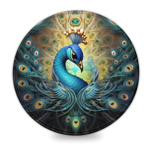 wuzihanptpt Mauspad mit psychedelischem Pfau rundes Mauspad 20 x 20 cm Schreibtischunterlage mit Rutschfester wasserabweisender Gummioberfläche für Büro und Spielzimmer wuzihanptpt Mauspad mit psychedelischem Pfau rundes Mauspad 20 x 20 cm Schreibtischunterlage mit Rutschfester wasserabweisender Gummioberfläche für Büro und Spielzimmer von wuzihanptpt