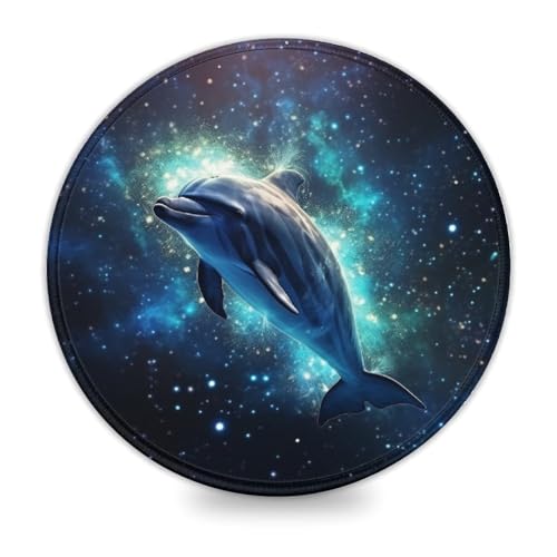 wuzihanptpt Runde Mini Mauspads aus Gummi mit Galaxie Delfin 20 x 20 cm Schreibtischunterlage für Laptop und PC niedliches Büromaterial Schreibtischdeko Zubehör wuzihanptpt Runde Mini Mauspads aus Gummi mit Galaxie Delfin 20 x 20 cm Schreibtischunterlage für Laptop und PC niedliches Büromaterial Schreibtischdeko Zubehör von wuzihanptpt