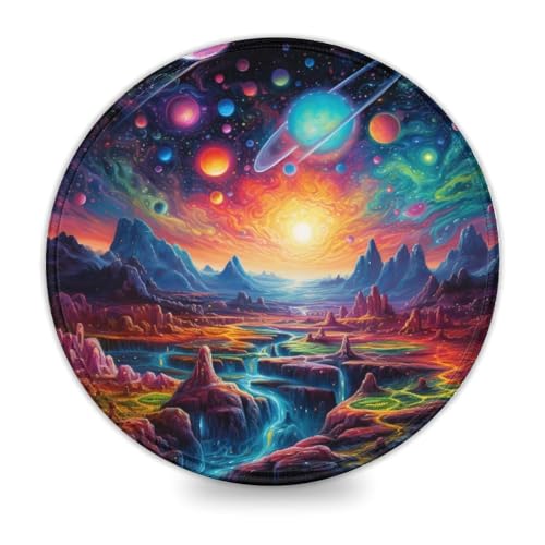 wuzihanptpt Rundes Mauspad buntes Astronauten Mauspad aus Gummi 20 x 20 cm Schreibtischunterlage mit genähtem Rand Computer Schreibtischzubehör rutschfeste Unterseite wuzihanptpt Rundes Mauspad buntes Astronauten Mauspad aus Gummi 20 x 20 cm Schreibtischunterlage mit genähtem Rand Computer Schreibtischzubehör rutschfeste Unterseite von wuzihanptpt