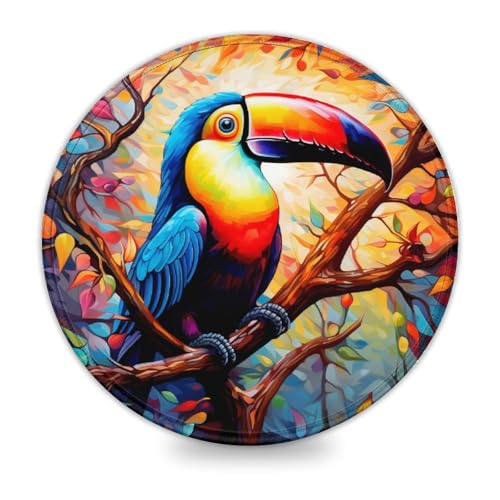 wuzihanptpt Rundes Mauspad mit Kunst Tukanen wasserdicht mit genähten Kanten langlebige rutschfeste Unterseite aus Naturkautschuk 20 x 20 cm wuzihanptpt Rundes Mauspad mit Kunst Tukanen wasserdicht mit genähten Kanten langlebige rutschfeste Unterseite aus Naturkautschuk 20 x 20 cm von wuzihanptpt
