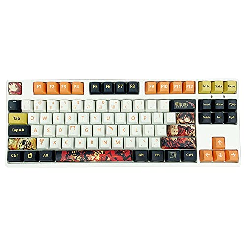 Computer Keyborads PBT Dye Upgrade 108 Tastenkappen-Set OEM Profil Keycaps Keyset mit Abzieher für Cherry MX Gateron Kailh Switch mechanische Tastatur (Tokisaki Kurumi) von wwkeycaps