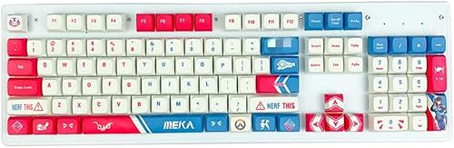 Computer Keyborads PBT Dye Upgrade 132 Tastenkappen Set OEM Profil Keycaps Keyset mit Abzieher für Cherry MX mechanische Tastatur OEM Profil (Overwatch D.Va) von wwkeycaps