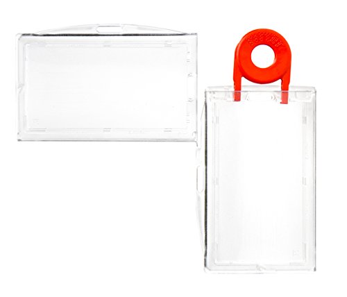 10 x Karteo® Ausweishüllen aus Hartplastik Polycarbonat | Kartenhalter klar für 1 Karte | verschließbar mit Schlüssel zu öffnen | pro Set 1 Schlüssel | Ausweishalter horizontal und vertikal verwendbar von www.karteo.de