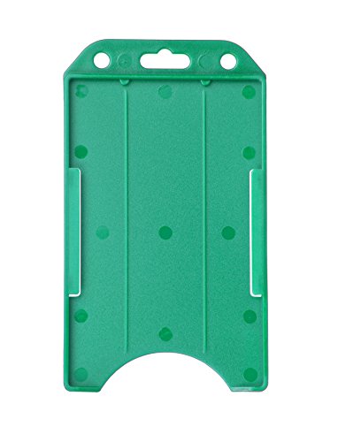 Karteo® Ausweishalter vertikal | Kartenhalter mit offener Präsentationsfläche | Hartplastik | gruen | für Karten und Ausweise von www.karteo.de