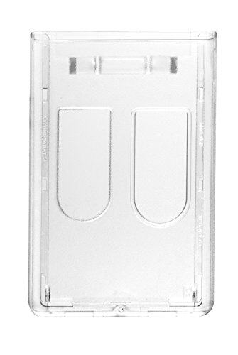 Karteo® Ausweishülle für 2 Karten | Ausweishalter vertikal transparent | Kartenhülle aus Hartplastik Polycarbonat | als Kartenhalter Halter für Ausweise Dienstausweise im EC Karten-Format von www.karteo.de