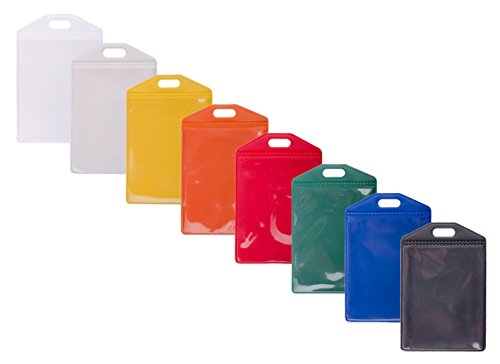 Karteo® Ausweishülle transparent vertikal klares Sichtfenster | Ausweishüllen weich Vinyl Plastik | Kartenhüllen für Karten (86 x 54 mm) | Kartenhüllen Kartenhalter für Ausweise Dienstausweise von www.karteo.de