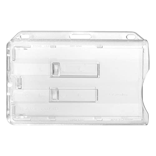 Karteo Ausweishülle bis zu 2 Karten [1 Stück] Kartenhalter Ausweishalter horizontal transparent Kartenhülle aus Hartplastik für Ausweise Dienstausweise Werksausweise von www.karteo.de