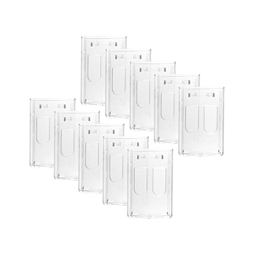 Karteo Ausweishülle für 2 Karten [10 Stück] Ausweishalter Hartplastik vertikal transparent Kartenhülle als Kartenhalter Halter für Ausweise Dienstausweise von www.karteo.de