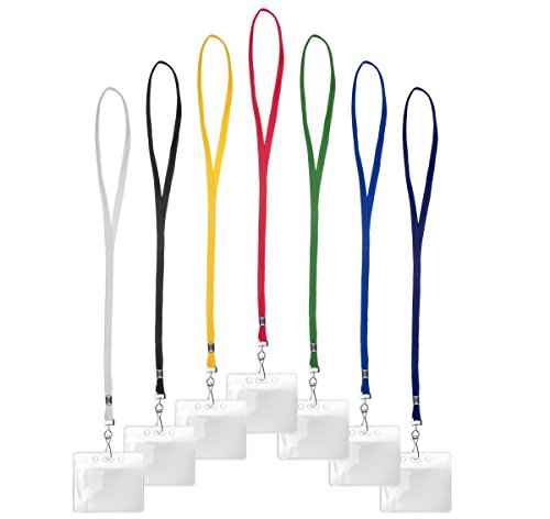 Karteo Ausweishülle horizontal mit Schlüsselband schwarz [1 Stück] Lanyard 10 mm Breite mit Metalldrehhaken Kartenhülle für Ausweise Kinder Busfahrkarten Dauerkarten von www.karteo.de