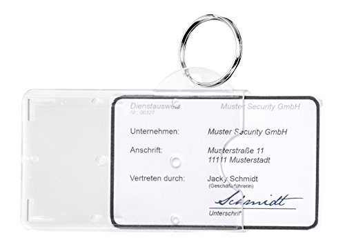 Karteo Ausweishülle mit Schlüsselring [10 Stück] Kartenhüllen Ausweishalter Kartenhalter Hartplastik Polycarbonat für Ausweise Dienstausweise von www.karteo.de