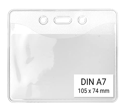 Karteo Kartenhülle A7 Format 74 x 105 mm [1 Stück] Ausweishüllen Vinyl transparent horizontal Ausweishalter Kartenhalter für Karten Ausweise von www.karteo.de