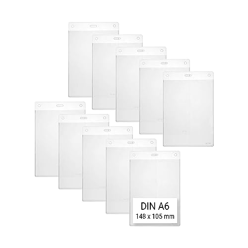 Karteo Kartenhüllen A6 Format [100 Stück] Vinyl Ausweishüllen 148 x 105 mm vertikal transparent als Ausweishalter Kartenhalter für Karten Ausweise von www.karteo.de