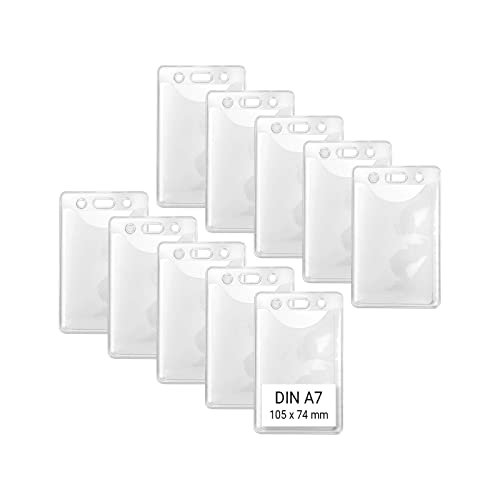 Karteo Kartenhüllen DIN A7 Format [10 Stück] Vinyl Ausweishüllen transparent vertikal Ausweishülle 105 x 74 mm Ausweishalter für Ausweise von www.karteo.de