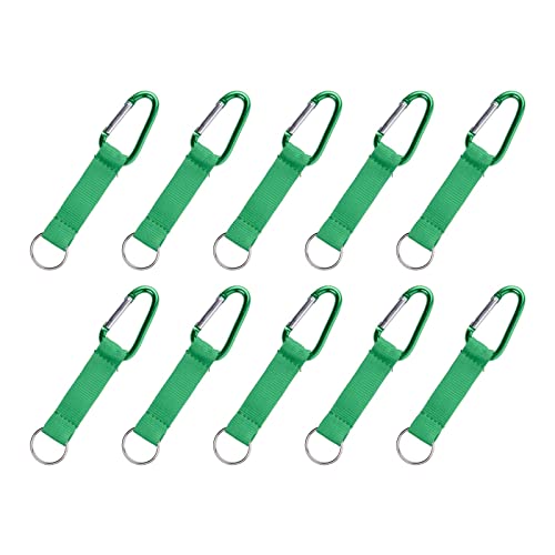 Karteo Schlüsselbänder kurz grün [10 Stück] Kurzband Karabiner und Schlüsselring Schlüsselanhänger mit Metallkarabiner Lanyard mit Karabinerhaken von www.karteo.de