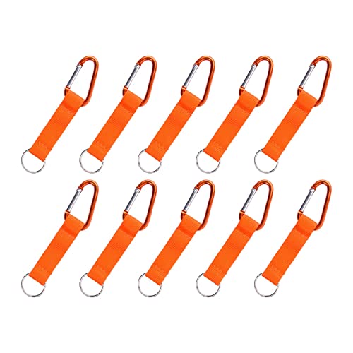 Karteo Schlüsselbänder kurz orange [10 Stück] Kurzband Karabiner und Schlüsselring Schlüsselanhänger mit Metallkarabiner Lanyard mit Karabinerhaken von www.karteo.de