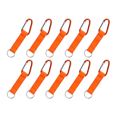 Karteo Schlüsselbänder kurz orange [100 Stück] mit Karabinerhaken Kurzband Karabiner und Schlüsselring Lanyard Schlüsselanhänger mit Metallkarabiner von www.karteo.de