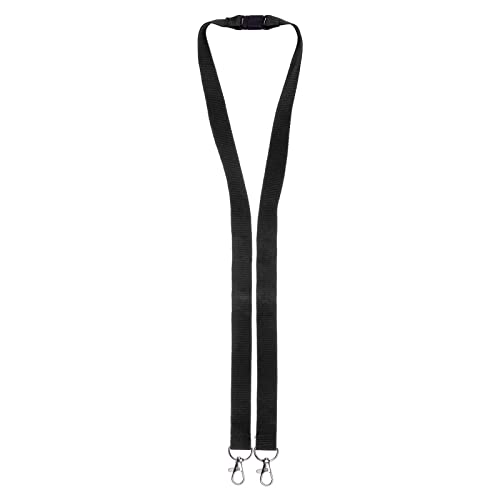 Karteo Schlüsselband mit Doppelkarabiner [1 Stück] Lanyard schwarz inkl. Karabinerhaken und Sicherheitsverschluss zum Umhängen von Ausweishüllen von www.karteo.de