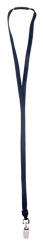 Karteo Schlüsselband mit Krokoclip und Sicherheitsverschluss marineblau [1 Stück] Band Lanyard 10 mm Polyester für Kartenhalter Ausweise Ausweishalter von www.karteo.de