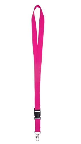 Karteo Schlüsselband pink mit Karabinerhaken und Schnalle [1 Stück] 20 mm Lanyard Ausweishalter zum Umhängen von Ausweishüllen Kartenhüllen Schlüssel von www.karteo.de