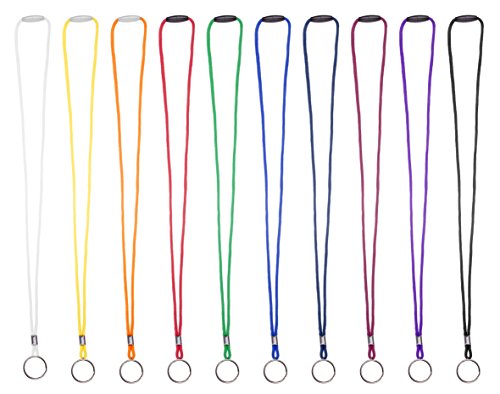 Karteo Schlüsselband rot [1 Stück] Lanyard 3 mm Polyester mit Schlüsselring und Sicherheitsverschluss für Kartenhüllen Ausweise Schlüssel von www.karteo.de