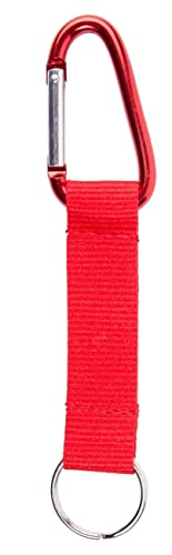 Karteo Schlüsselband rot mit Karabinerhaken [1 Stück] Kurzband Karabiner und Schlüsselring Lanyard Schlüsselanhänger mit Metallkarabiner von www.karteo.de