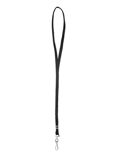 Karteo Schlüsselband schwarz [1 Stück] Band 10 mm Lanyard unbedruckt mit Metalldrehhaken zum Umhängen für Kartenhüllen Ausweishüllen als Ausweishalter von www.karteo.de