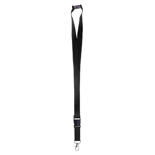 Karteo Schlüsselband schwarz mit Karabinerhaken und Sicherheitsverschluss [1 Stück] Lanyard mit Schnalle für Kartenhüllen Kartenhalter und Ausweise von www.karteo.de