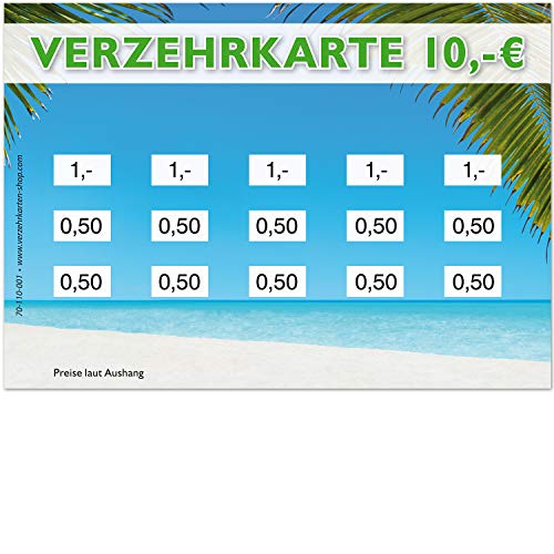 250 Verzehrkarten DIN A7, Gesamtwert 10 Euro, praktische Alternative zu Wertmarken, für Vereine, Gastronomie etc, einfaches bargeldloses Bezahlen von www.verzehrkarten-shop.com