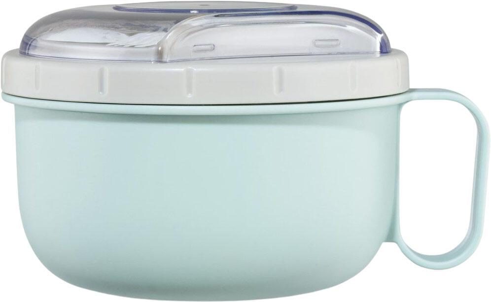 xavax® Lunchbox 10 cm hoch 1,1 l pastellblau, transparent, grau, weiß von xavax®