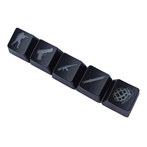 xbiez 5 Tasten Mechanische Tastatur Ersatzzubehör ABS Tastenkappen Shot Game Theme Hintergrundbeleuchtete Tastenkappen Für Cherry MX Tastenkappen Für Mechanische Tastatur von xbiez