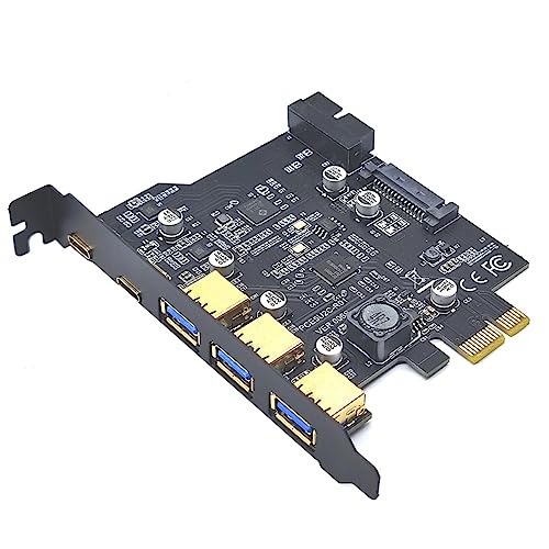 xbiez Typ C USB-3.2-Gen2-PCI E Karte Der Nächsten Generation Mit 5-Port Hub Und Internem Anschluss. Erweitern Sie Die Möglichkeiten Ihres PCs. Typ C USB-3.2-Gen2-PCIE Karte von xbiez