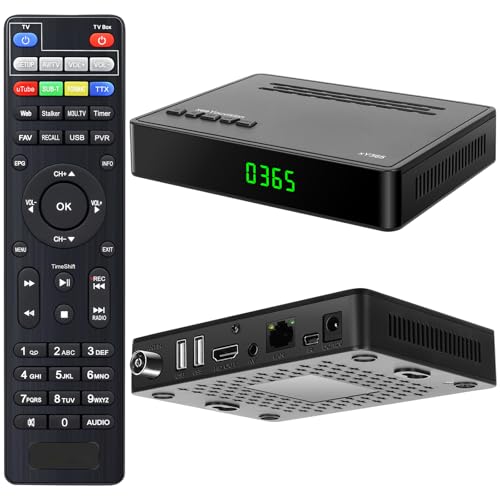 Digitaler Terrestrischer Decoder 2025 2026, unsichtbar H265 HEVC Main10 DVB-T2 Decodierung bis zu Full HD 1080P, Empfänger mit RJ45 USB PVR Recorder Media Player Fernbedienung 2in1 LCN 12V Digitaler Terrestrischer Decoder 2025 2026, unsichtbar H265 HEVC Main10 DVB-T2 Decodierung bis zu Full HD 1080P, Empfänger mit RJ45 USB PVR Recorder Media Player Fernbedienung 2in1 LCN 12V von xeeYouvision