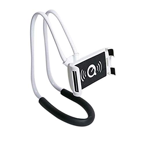 Xfaiz Lazy Handy-Halterung zum Aufhängen am Hals, flexible lange Arme, Ständer, Clip-Halterung, Ständer, 360 Grad drehbar, frei drehbar, mehrere Funktionen für Schreibtisch (weiß) von xfaiz