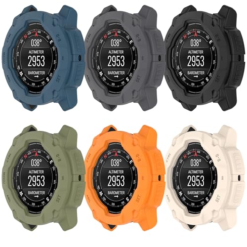xhKJO 6 Stück Hülle Kompatibel mit Garmin Instinct E 45mm Case, Schutzhülle Clear Silikon Ultradünne Kratzfest Transparent Soft TPU Case Abdeckung Cover Tasche für Garmin Instinct E 45mm (Farbe) von xhKJO