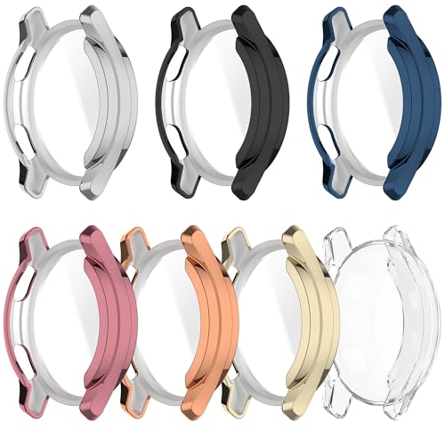 xhKJO 7 Stück Hülle Kompatibel mit Garmin Approach S50 Case, Schutzhülle Clear Silikon Ultradünne Kratzfest Transparent Plating TPU Case Abdeckung Cover Tasche für Garmin Approach S50 Watch (Farbe) von xhKJO