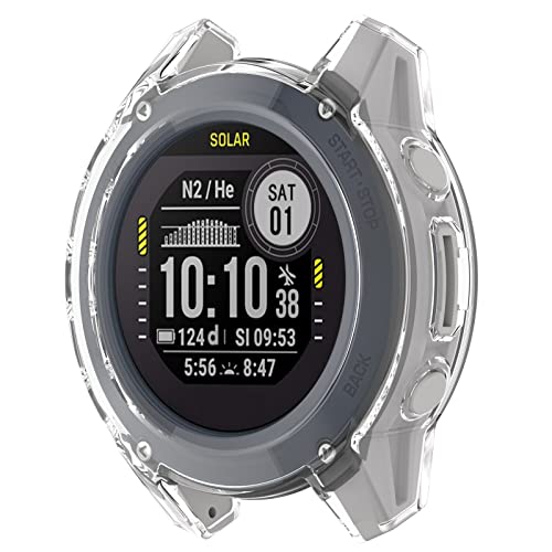 xhKJO Hülle Kompatibel mit Garmin Descent G2 Case, Schutzhülle Clear Silikon Ultradünne Kratzfest Transparent Soft TPU Case Abdeckung Cover Tasche für Garmin Descent G2 Watch (Weiß) von xhKJO