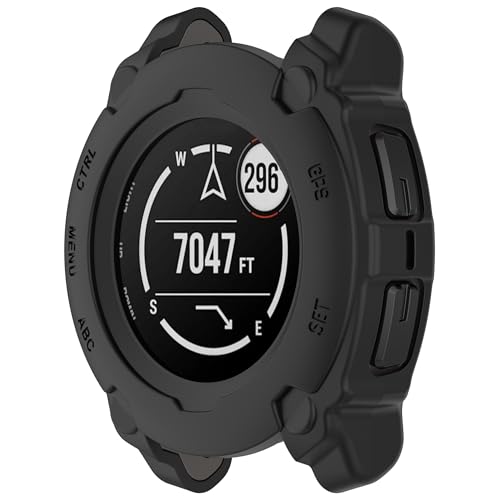 xhKJO Hülle Kompatibel mit Garmin Instinct E 40mm Case, Schutzhülle Clear Silikon Ultradünne Kratzfest Transparent Soft TPU Case Abdeckung Cover Tasche für Garmin Instinct E 40mm Watch (Schwarz) von xhKJO